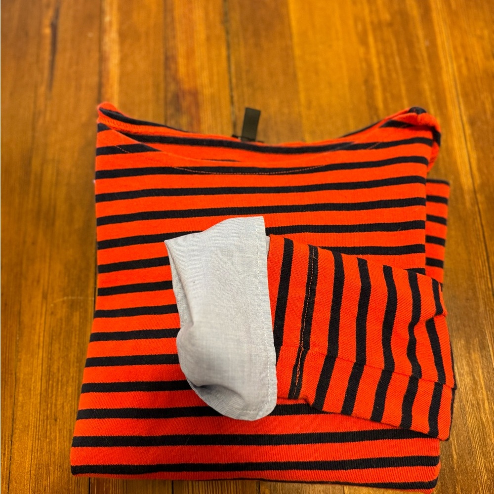 J.Crew nautical striped top with sleeves - Picture 1 of 4